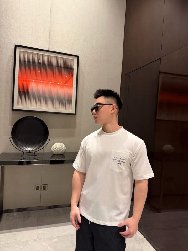 Acne Studios Logo Cotton-Blend Jersey T-Shirt- White