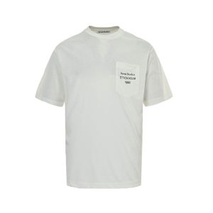 Acne Studios Logo Cotton-Blend Jersey T-Shirt- White