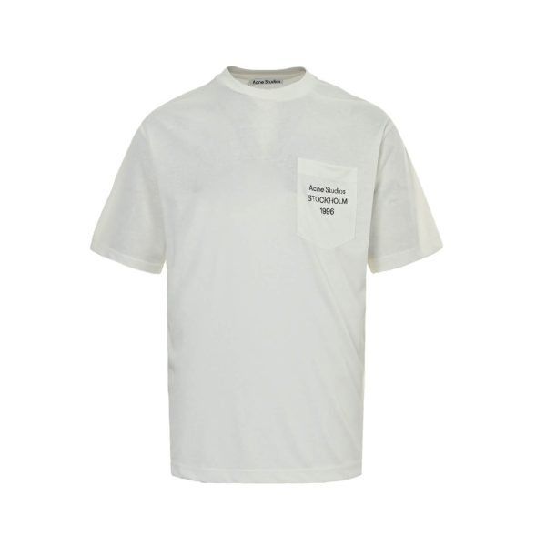 Acne Studios Logo Cotton-Blend Jersey T-Shirt- White