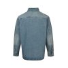 Ami de Coeur Heart Embroidered Denim Overshirt- Blue
