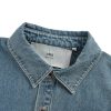 Ami de Coeur Heart Embroidered Denim Overshirt- Blue