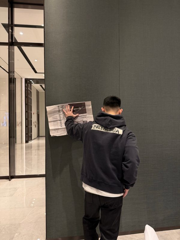 Balenciaga Bal Oversized Zip Hoodie- Black