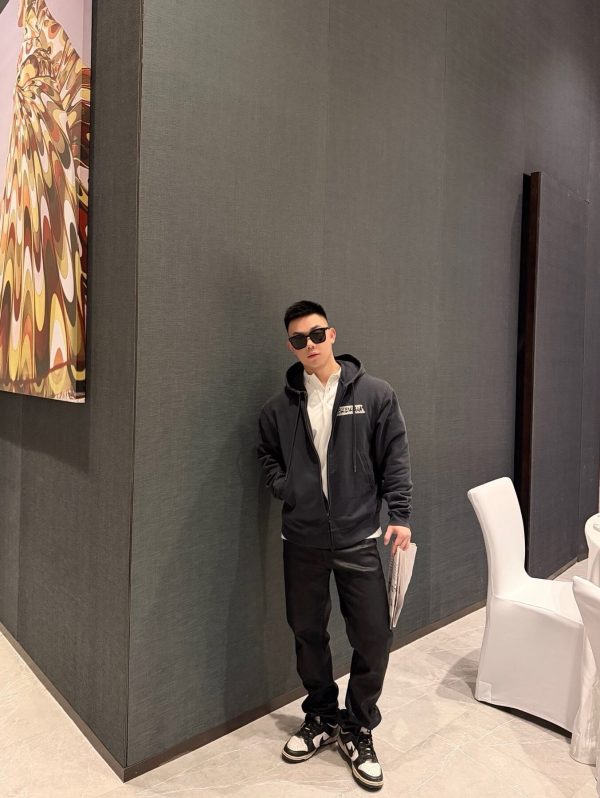 Balenciaga Bal Oversized Zip Hoodie- Black