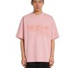 Balenciaga Cola Rhinestone Distressed T-shirt- Pink