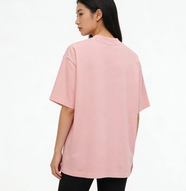 Balenciaga Cola Rhinestone Distressed T-shirt- Pink