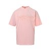Balenciaga Cola Rhinestone Distressed T-shirt- Pink