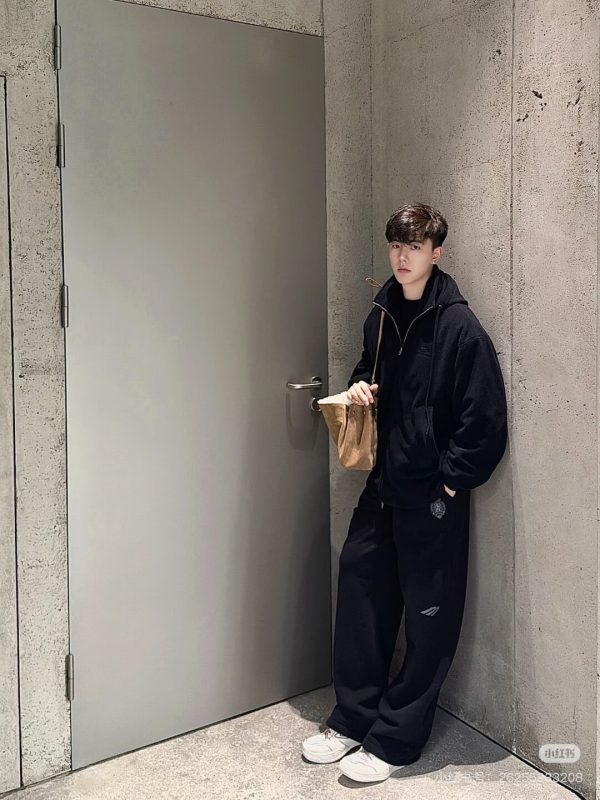 Balenciaga Loop Sports Icon Zip-Up Jacket- Black