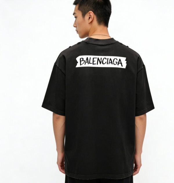 Balenciaga Masking Tape T-shirt- Black