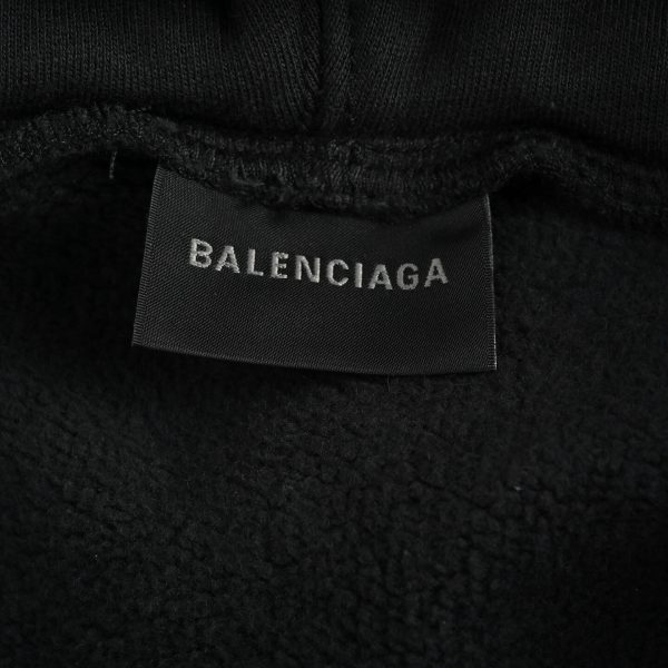 Balenciaga True Two-Piece Patchwork Hoodie- Black