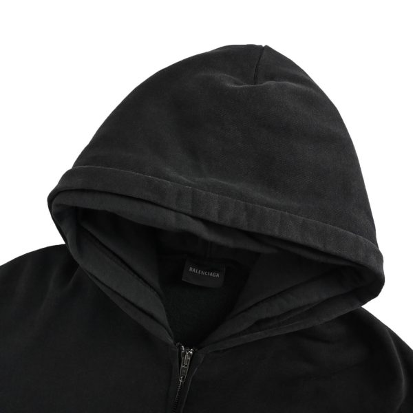 Balenciaga True Two-Piece Patchwork Hoodie- Black