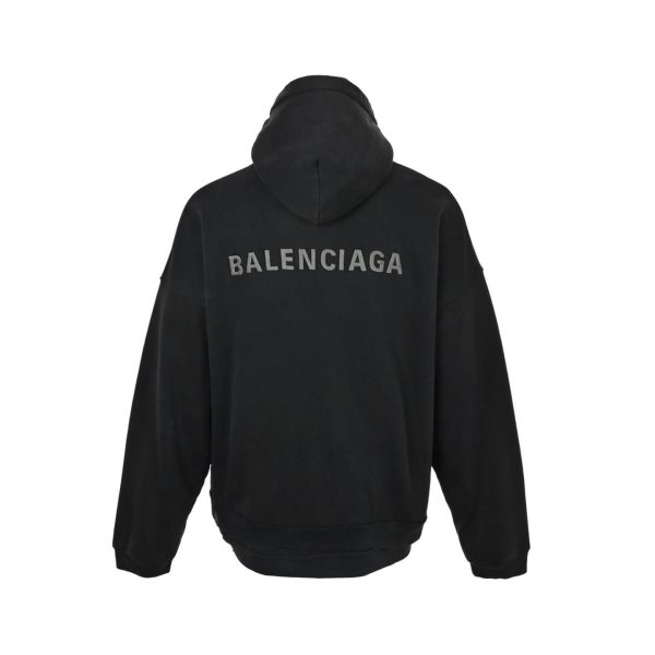 Balenciaga True Two-Piece Patchwork Hoodie- Black