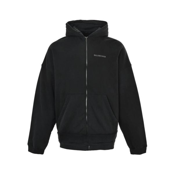 Balenciaga True Two-Piece Patchwork Hoodie- Black