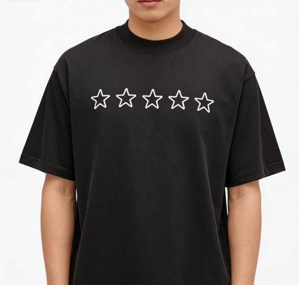 Balenciaga star-print T-shirt- Black