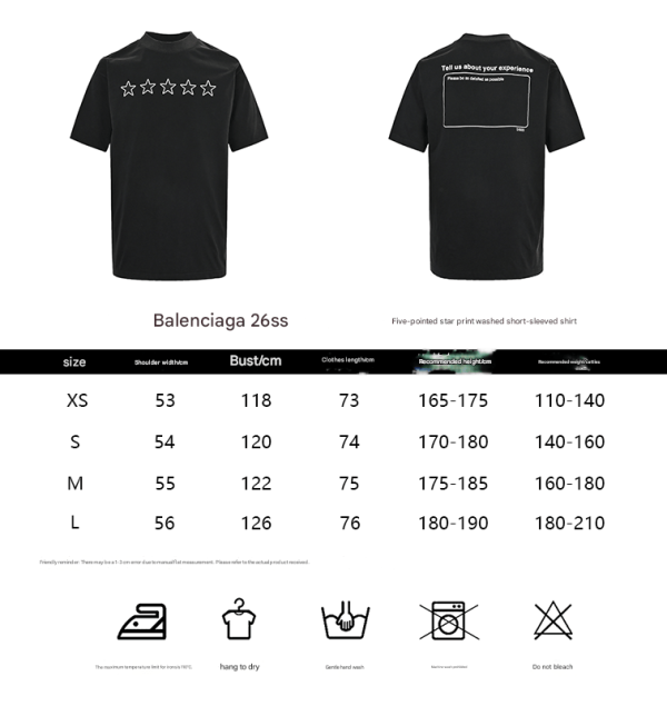 Balenciaga star-print T-shirt- Black