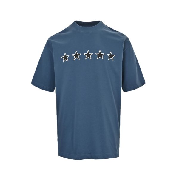 Balenciaga star-print T-shirt- Navy Blue