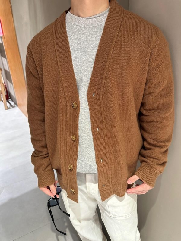 Bottega Veneta Wool Cardigan Sweater- Brown