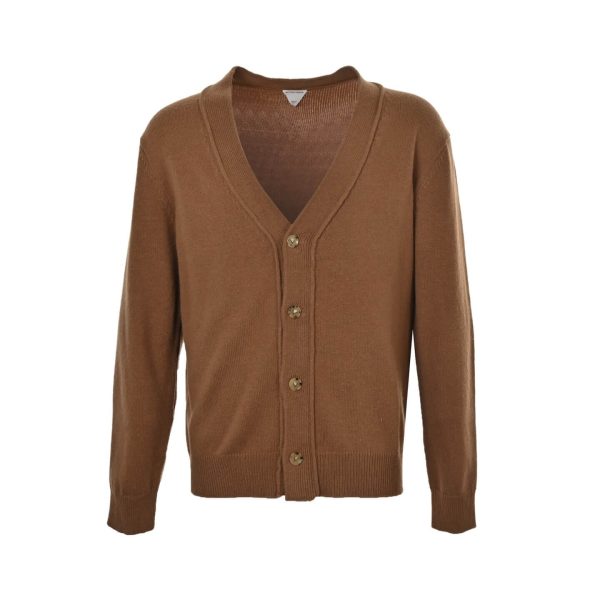 Bottega Veneta Wool Cardigan Sweater- Brown