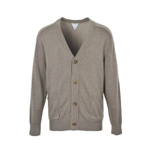 Bottega Veneta Wool Cardigan Sweater- Gray (11) Bottega Veneta Wool Cardigan Sweater- Gray