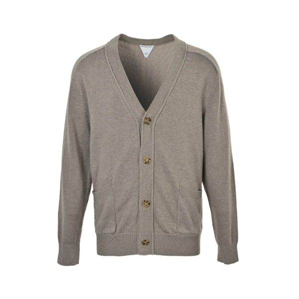 Bottega Veneta Wool Cardigan Sweater- Gray (11) Bottega Veneta Wool Cardigan Sweater- Gray