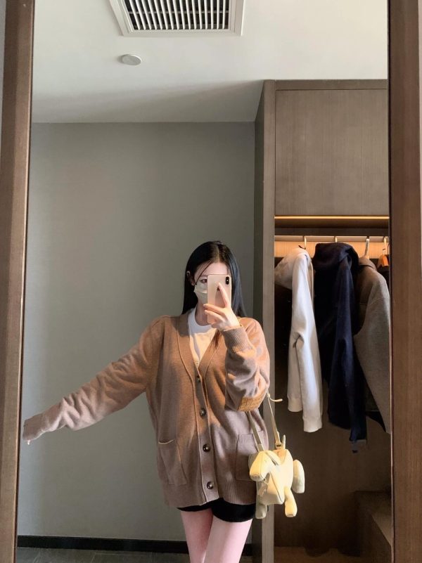 Bottega Veneta Wool Cardigan Sweater- Gray (4) Bottega Veneta Wool Cardigan Sweater- Gray