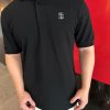 Brunello Cucinelli Embroidered Cotton Polo Shirt- Black