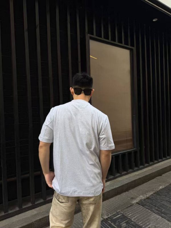 Brunello Cucinelli logo Short Sleeve- Grey