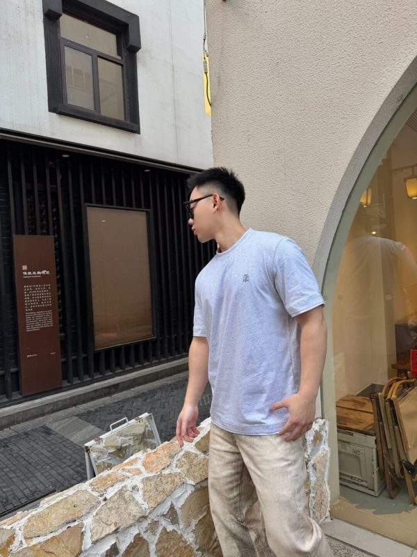 Brunello Cucinelli logo Short Sleeve- Grey