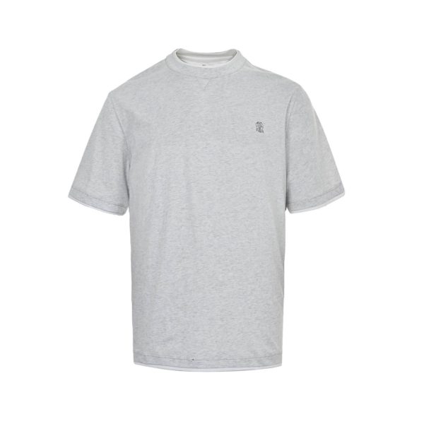 Brunello Cucinelli logo Short Sleeve- Grey