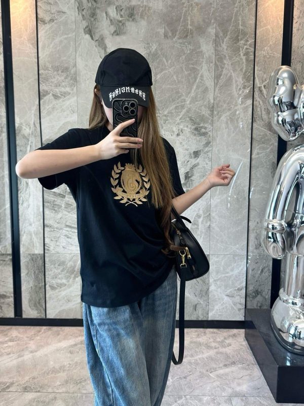 Burberry B Crest Cotton T-shirt- Black