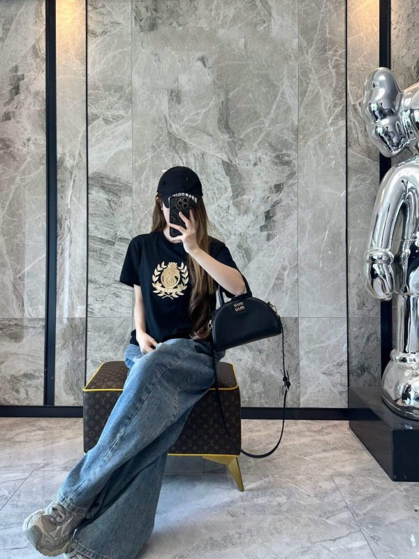 Burberry B Crest Cotton T-shirt- Black