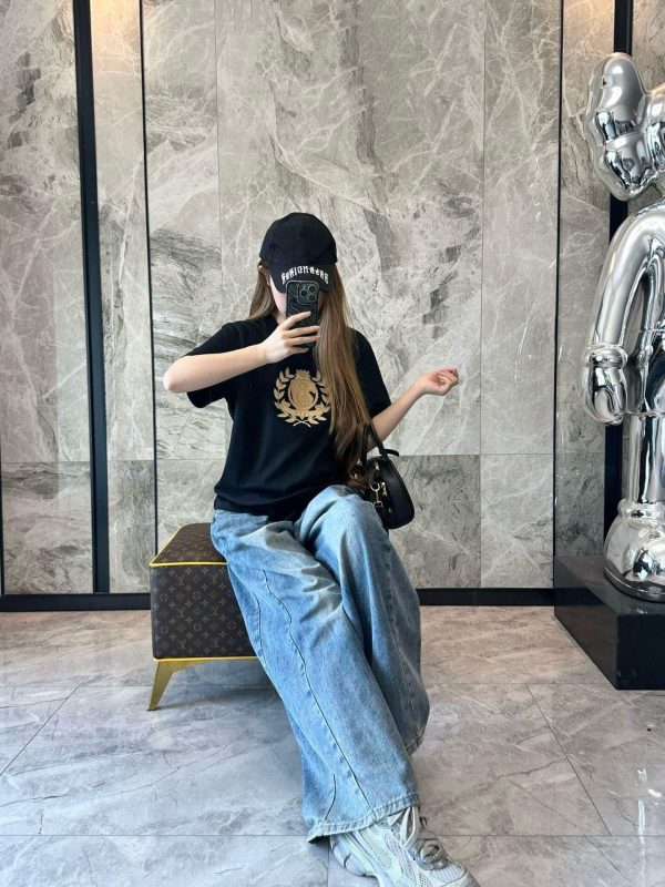 Burberry B Crest Cotton T-shirt- Black