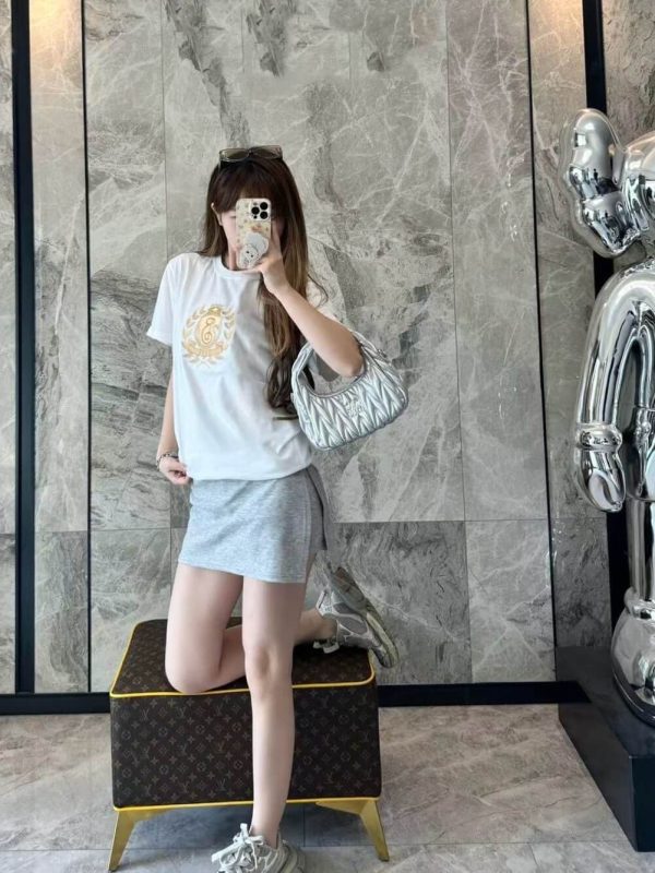 Burberry B Crest Cotton T-shirt- White