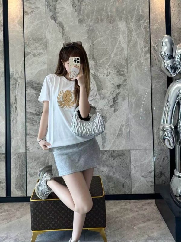 Burberry B Crest Cotton T-shirt- White