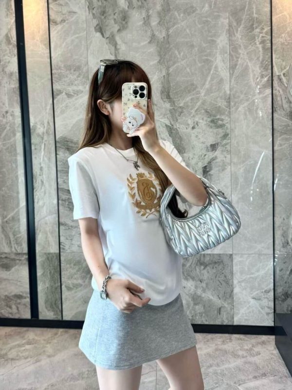 Burberry B Crest Cotton T-shirt- White