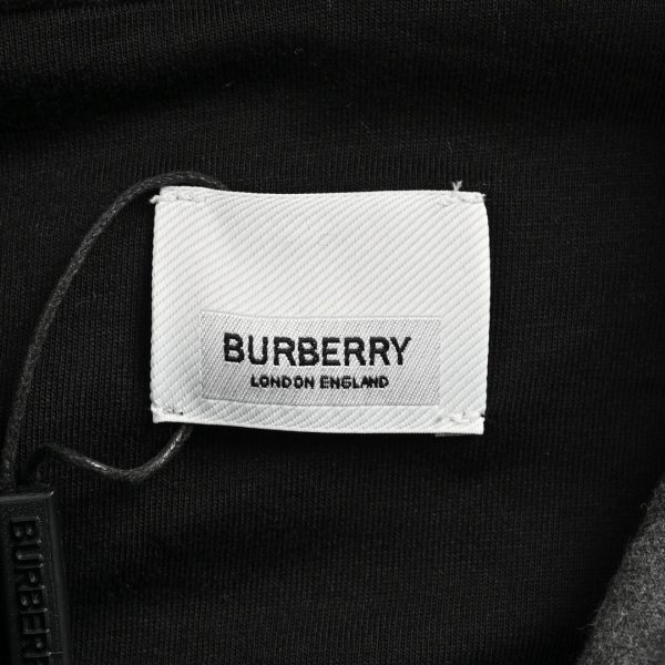 Burberry B-logo Checkered Zip-up Hoodie- Black