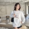 Burberry Check War Horse Embroidery Long-Sleeve T-Shirt- White