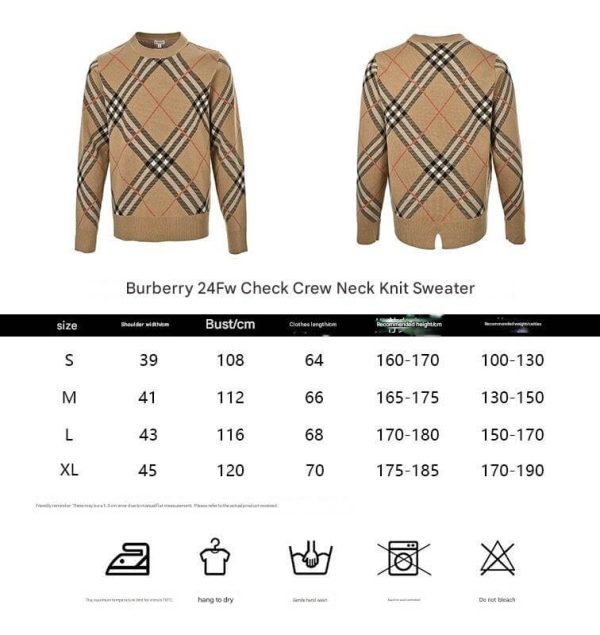 Burberry Check Wool Mohair Blend Sweater- Beige