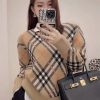 Burberry Check Wool Mohair Blend Sweater- Beige