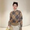Burberry Check Wool Mohair Blend Sweater- Beige