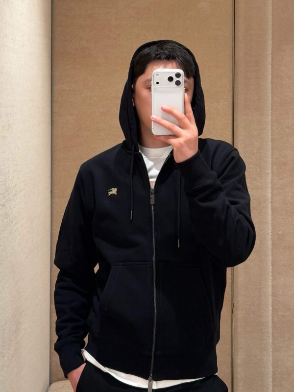 Burberry Cross Stitch EKD Cotton Hoodie- Black