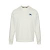 Burberry Embroidered Horse Logo Crew Neck Sweatshirt- White