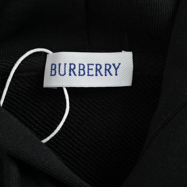 Burberry Gothic Logo Cotton Hoodie- Black