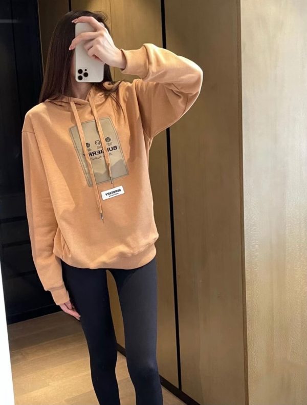 Burberry Logo-print Pullover Hoodie- Beige