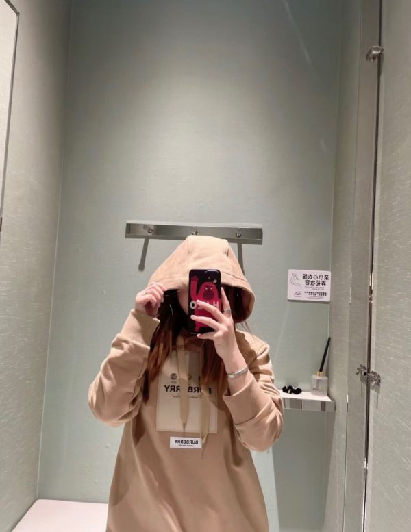 Burberry Logo-print Pullover Hoodie- Beige
