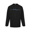 Burberry Long-sleeved Signature Logo Embroidery T-shirt- Black