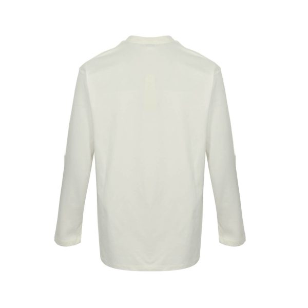Burberry Long-sleeved Signature Logo Embroidery T-shirt- White