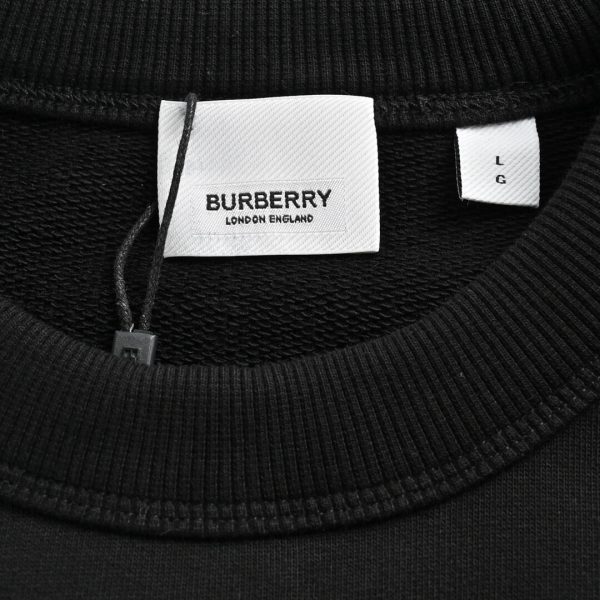 Burberry Patch Label Crew Neck Sweatshirt- Black