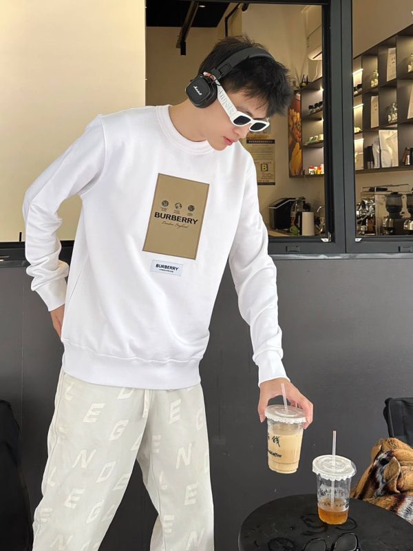 Burberry Patch Label Crew Neck Sweatshirt- White