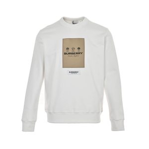Burberry Patch Label Crew Neck Sweatshirt- White