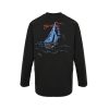 Burberry Sailboat Print Long-Sleeve T-Shirt- Black
